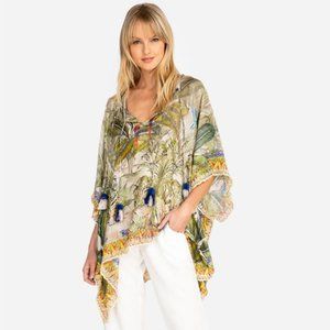 Johnny Was Everglade 100%  Silk Poncho  OS NWT $205
